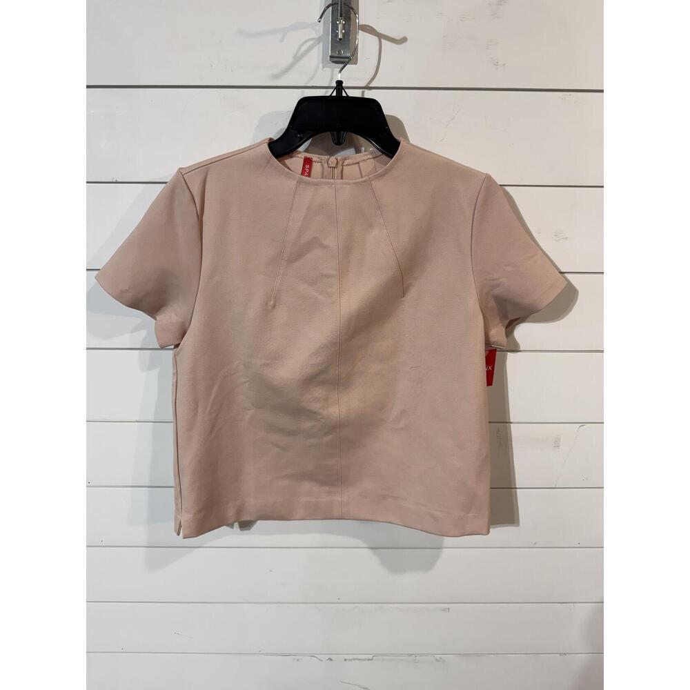 SPANX Women's Funnel Top Pale Pink Short Sleeve M NWT - Picture 3 of 4